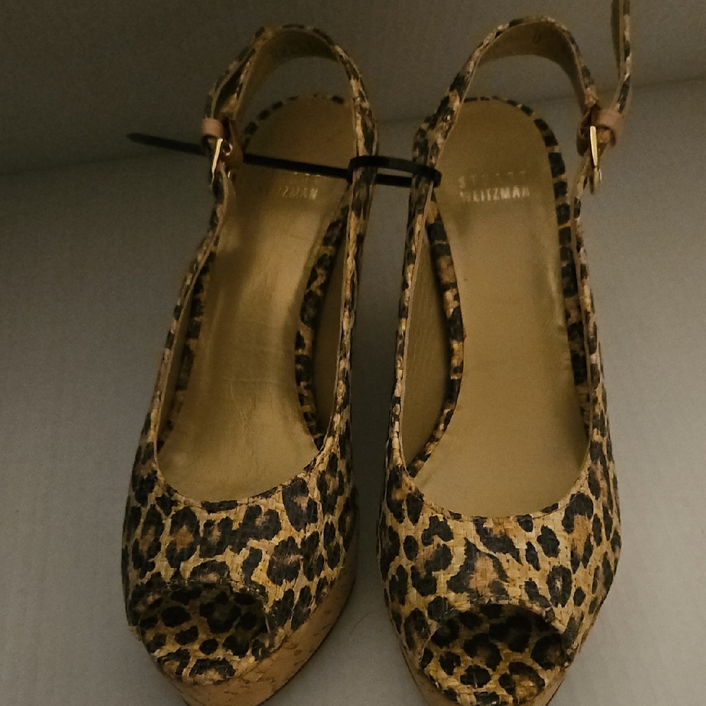 Stuart Weitzman Brown and Black Wedge Heels
